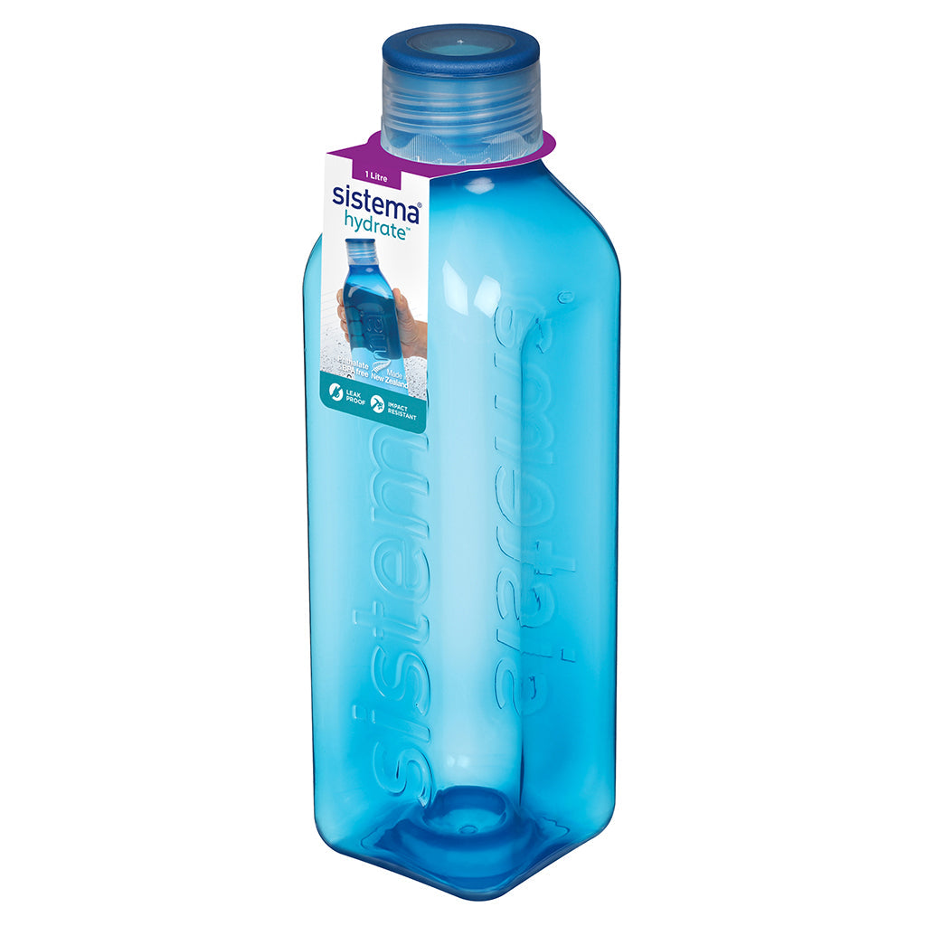 Sistema drikkedunk, Square bottle, 1 L - Ocean blue