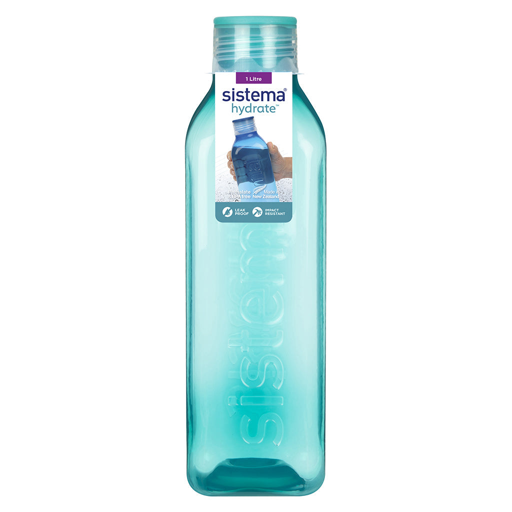 Sistema drikkedunk, Square bottle, 1 L - Minty teal