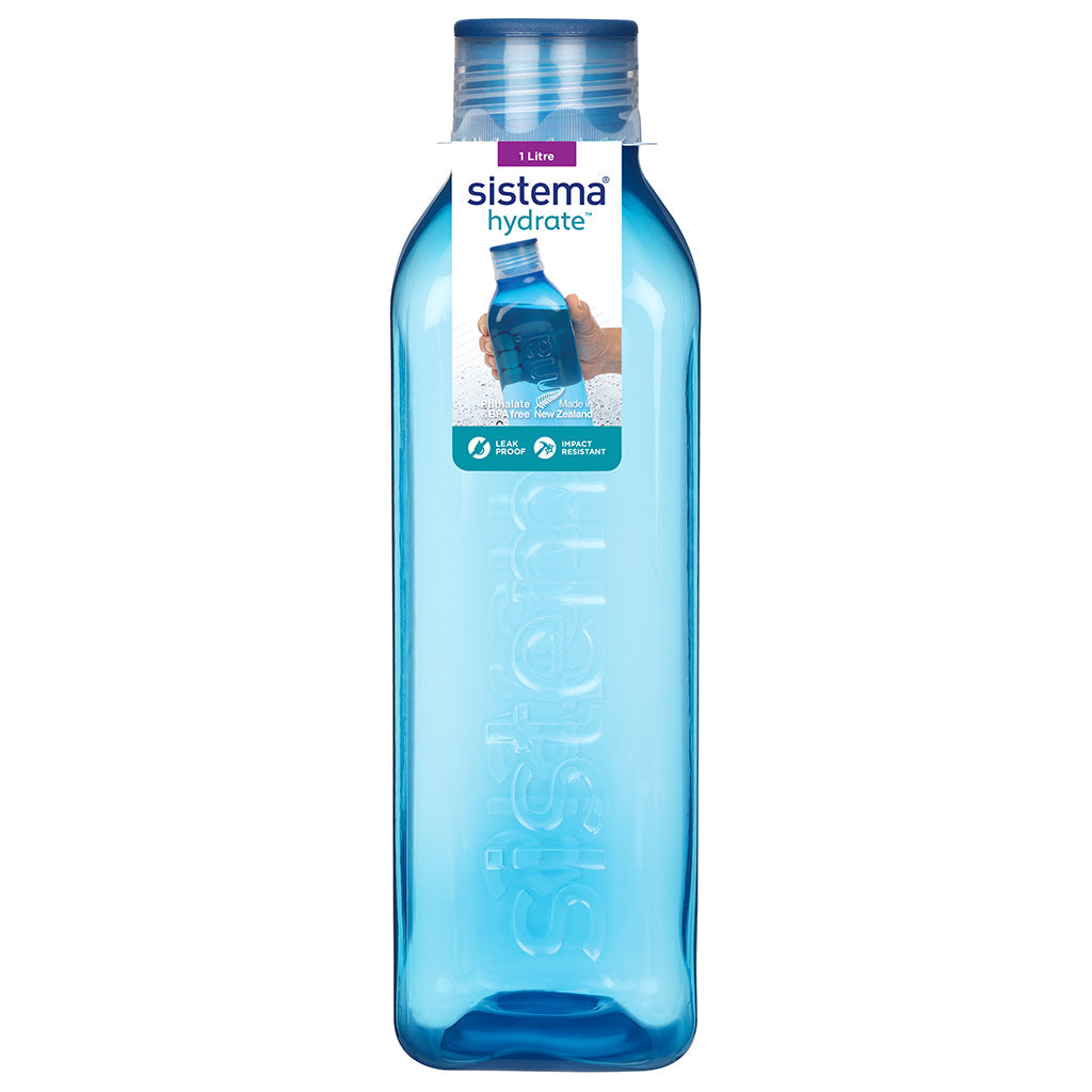Sistema drikkedunk, Square bottle, 1 L - Ocean blue