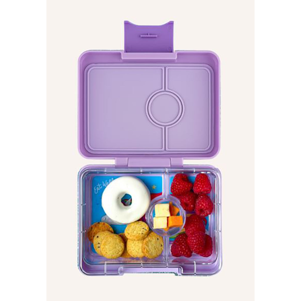 Yumbox matboks med 3 rom, Snack - Lavande Purple/unicorn