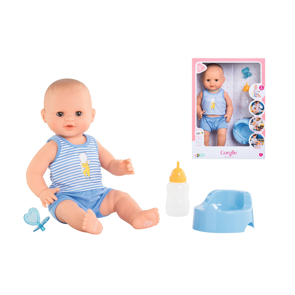 Corolle babydukke Mon Grand 36 cm, Paul, badedukke der kan drikke og tisse