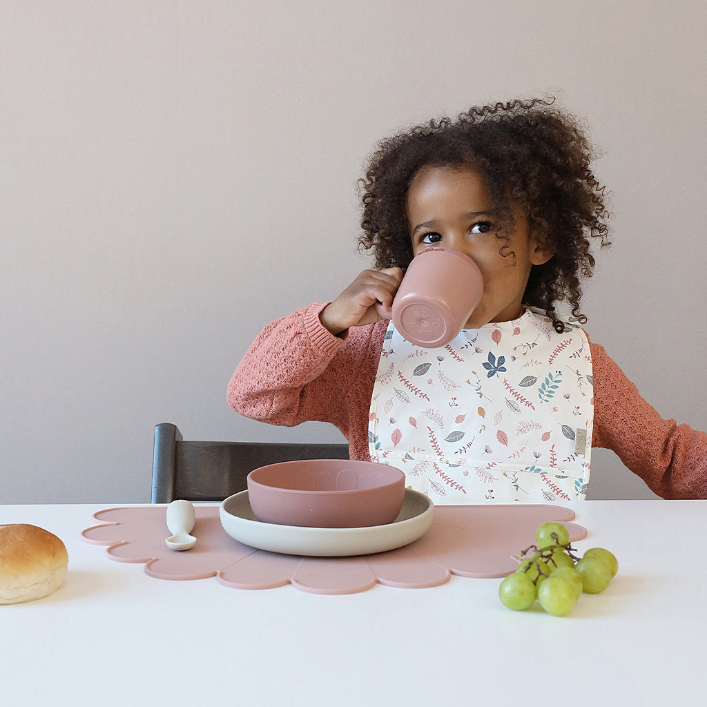 Cam Cam smekke med lomme, 2-pakk - Pressed leaves Rose/Dusty Rose