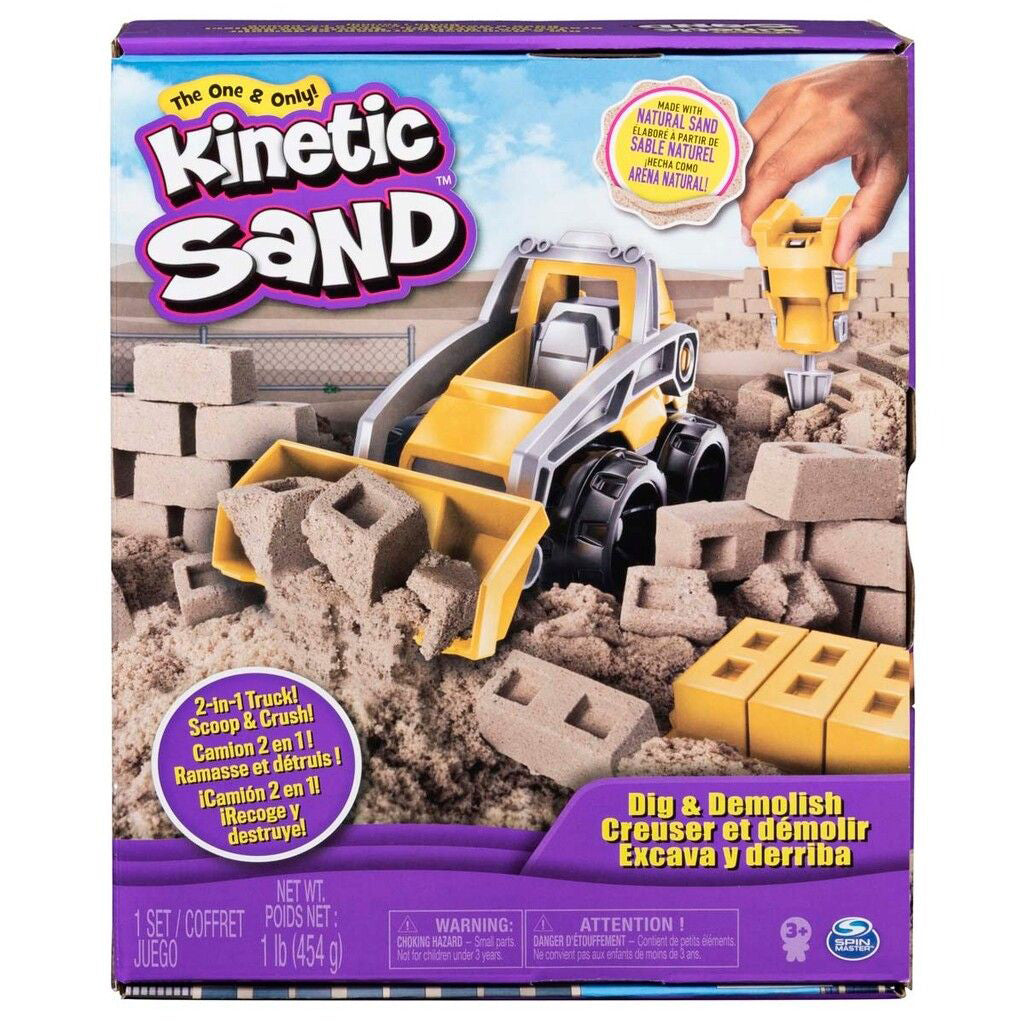 Kinetic Sand Dig & Demolish set med byggevogn og form