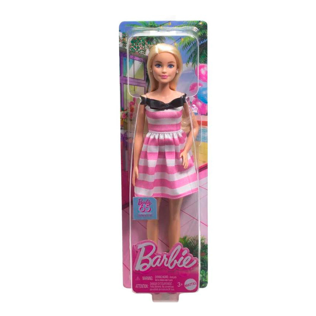 Barbie dukke Fashionista dukke, Pink og hvidstribet kjole
