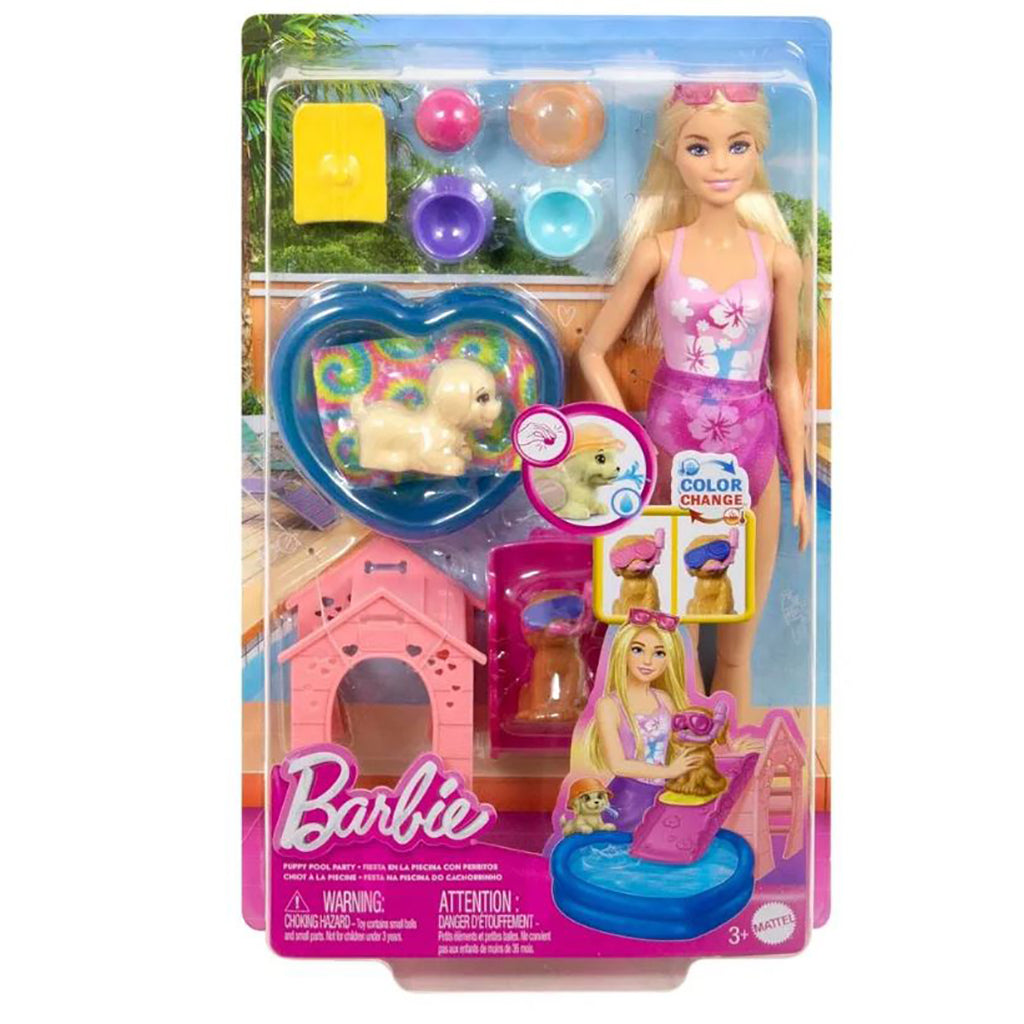 Barbie Puppy Pool Party Aloha Blonde lekesett