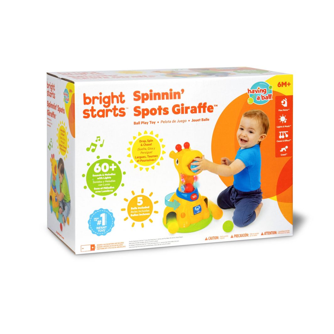 Bright Starts Babyleketøy med lys og lyd, Spinnin’ Spots Giraffe™ Ballspill