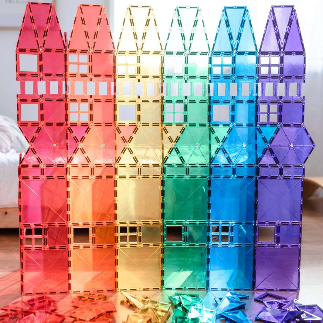 Connetix Mega Pack, Magnetisk byggesett med 212 deler - Rainbow