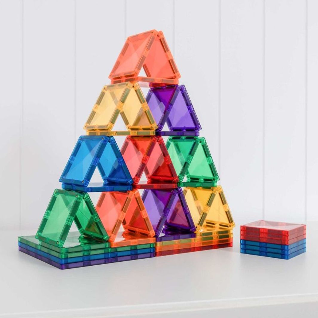Connetix Square Pack, Magnetisk byggesett med 42 deler - Rainbow