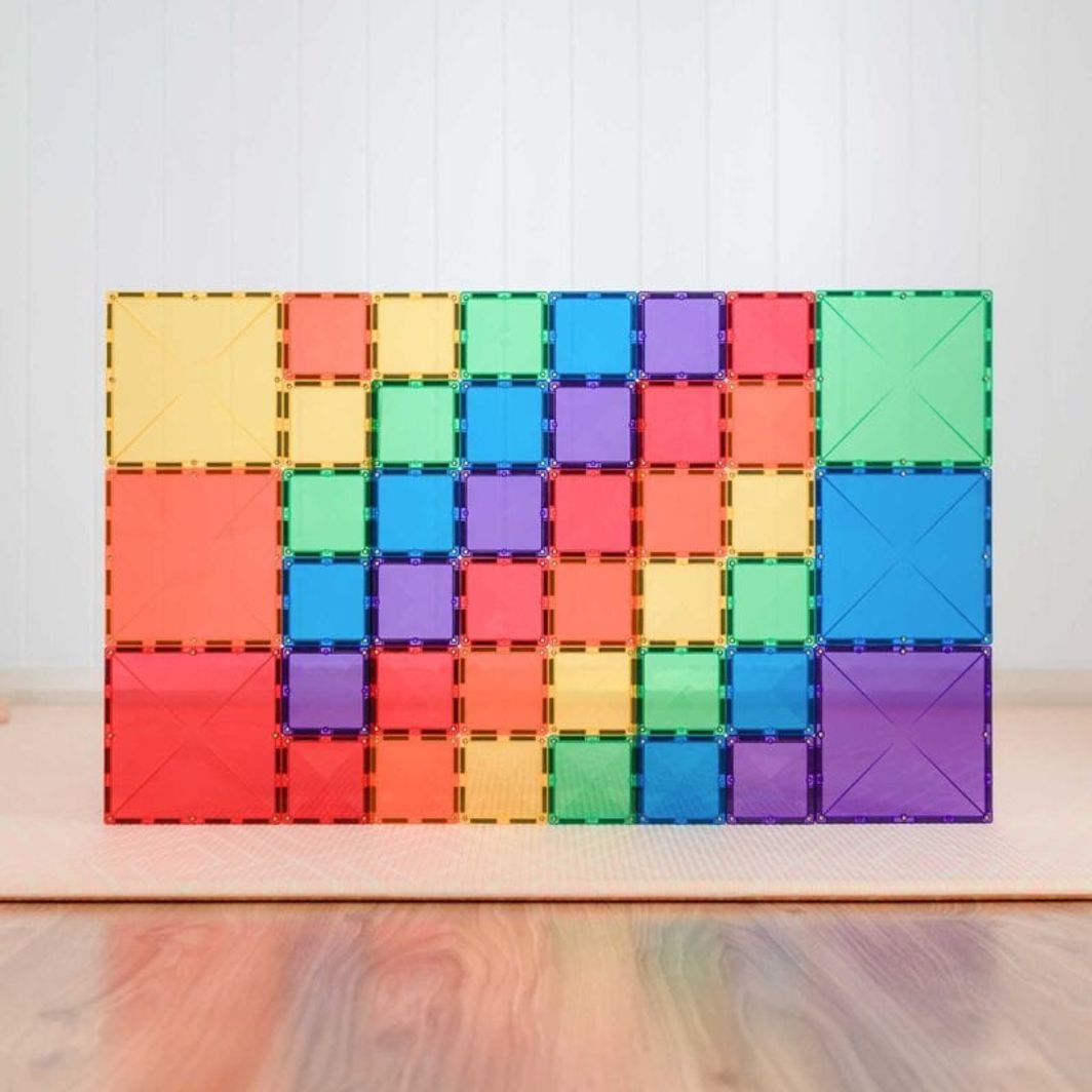 Connetix Square Pack, Magnetisk byggesett med 42 deler - Rainbow
