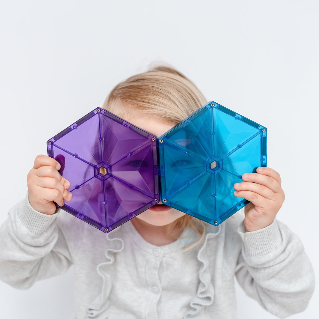 Connetix Geometry Pack, Magnetisk byggesett med 30 deler - Rainbow