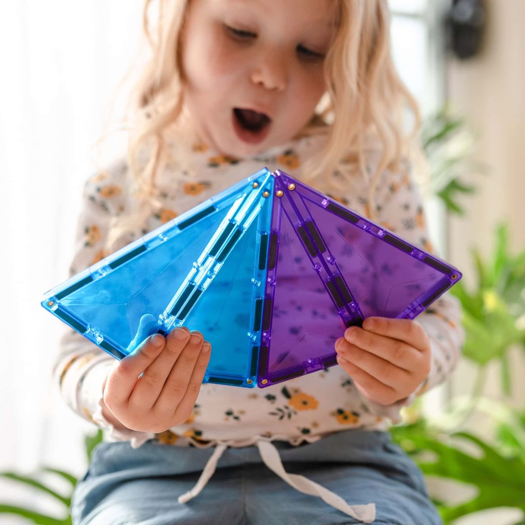 Connetix Geometry Pack, Magnetisk byggesett med 30 deler - Rainbow