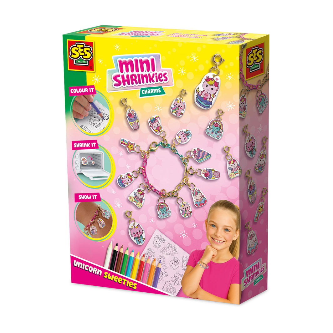 SES Creative Krympeplast, Mini Shrinkies - Søde enhjørninger