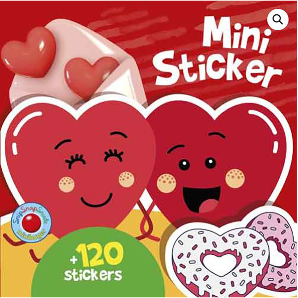 Snip Snap Snude mini-klistremerker, klistremerkebok - Hjerter