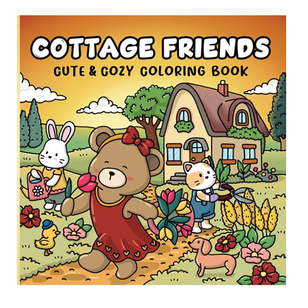 Forside af Cottage Friends malebog med dyr