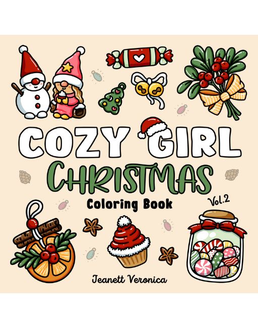 Cozy Girl Christmas Vol 2 malebog for voksne og børn