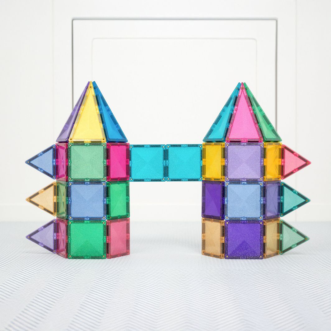Connetix Glitter Castle Pack, Magnetisk byggesett med 48 deler