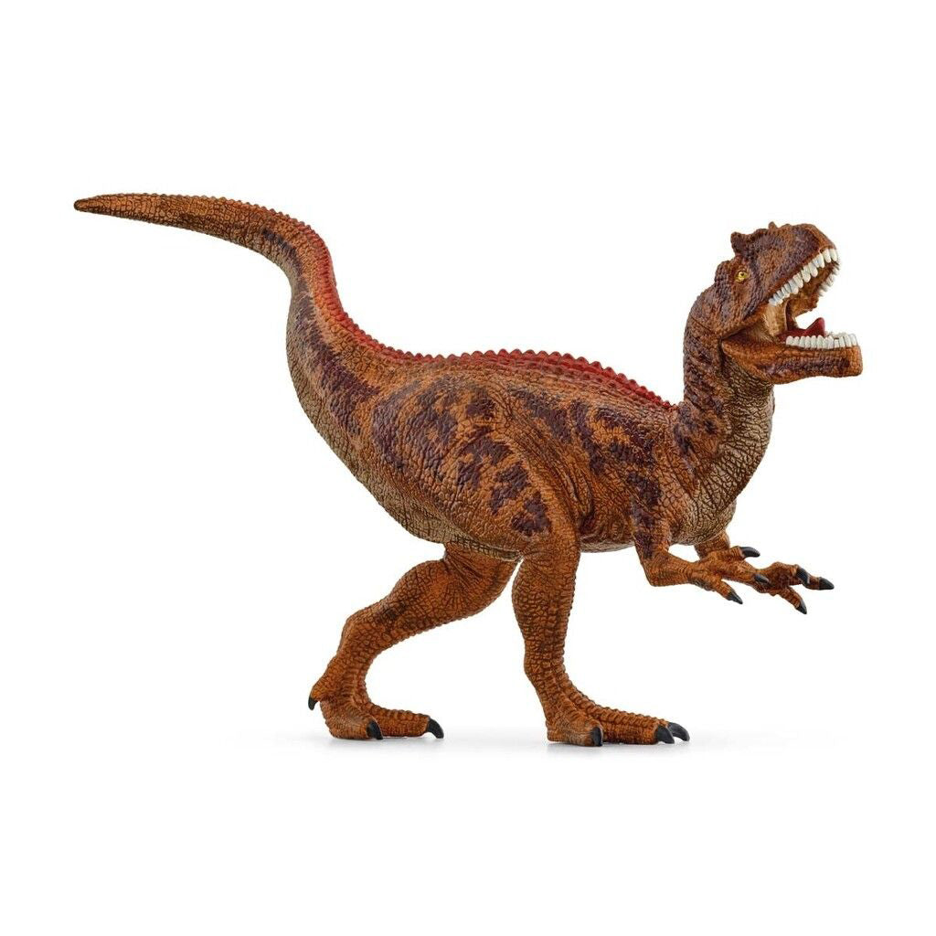 Schleich dinosaurus, Allosaurus legetøjsfigur på hvid baggrund