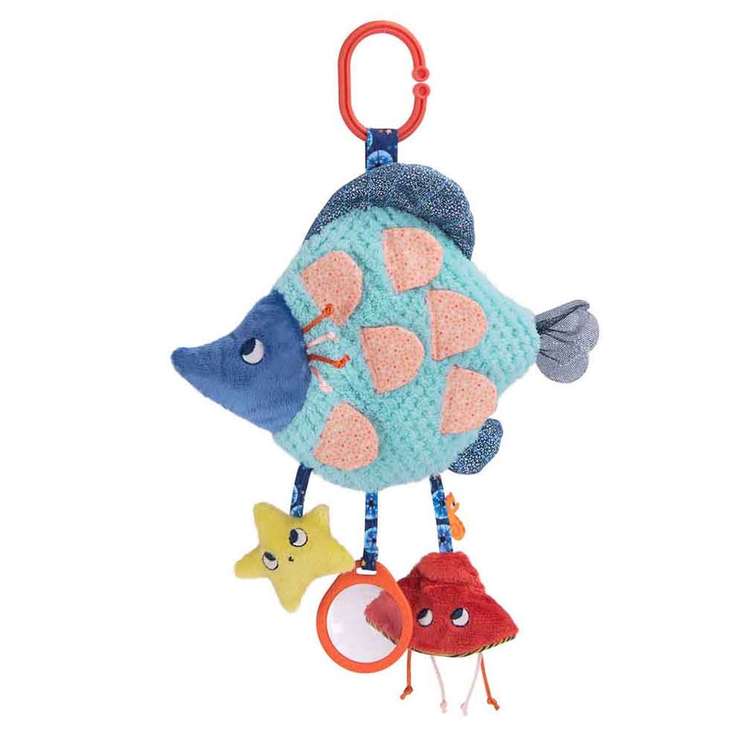 Moulin Roty aktivitetstøjdyr, blå fisk - 40 cm