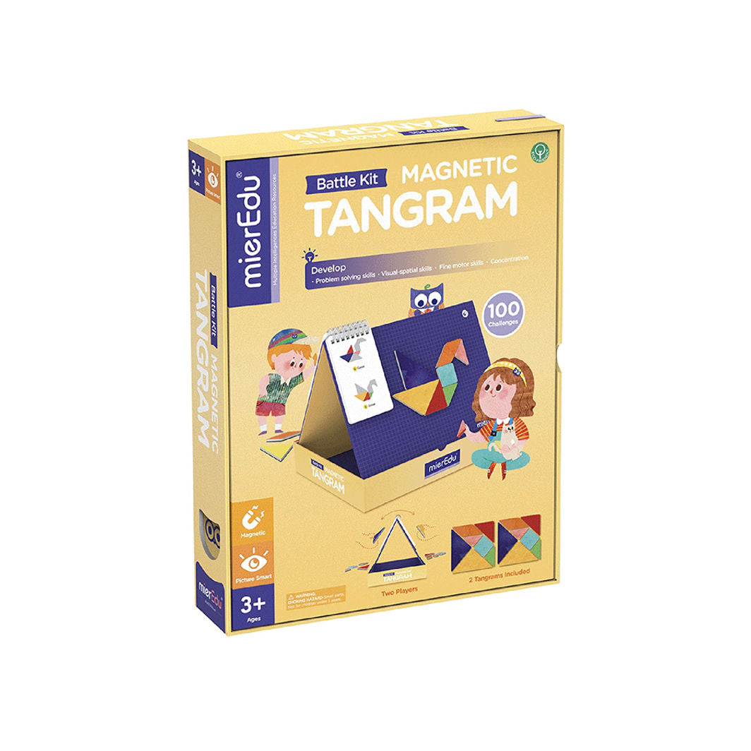 MierEdu Spil Magnetisk Tangram Duel sæt spilleæske hvid baggrund