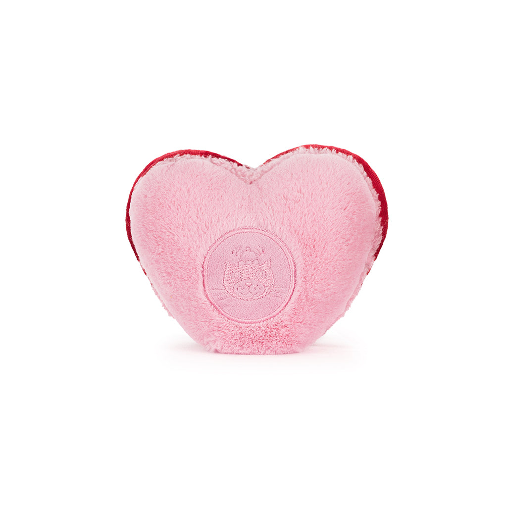 Jellycat bamse, Amuseables Arlette Heart Macaron, rosa – 13 cm