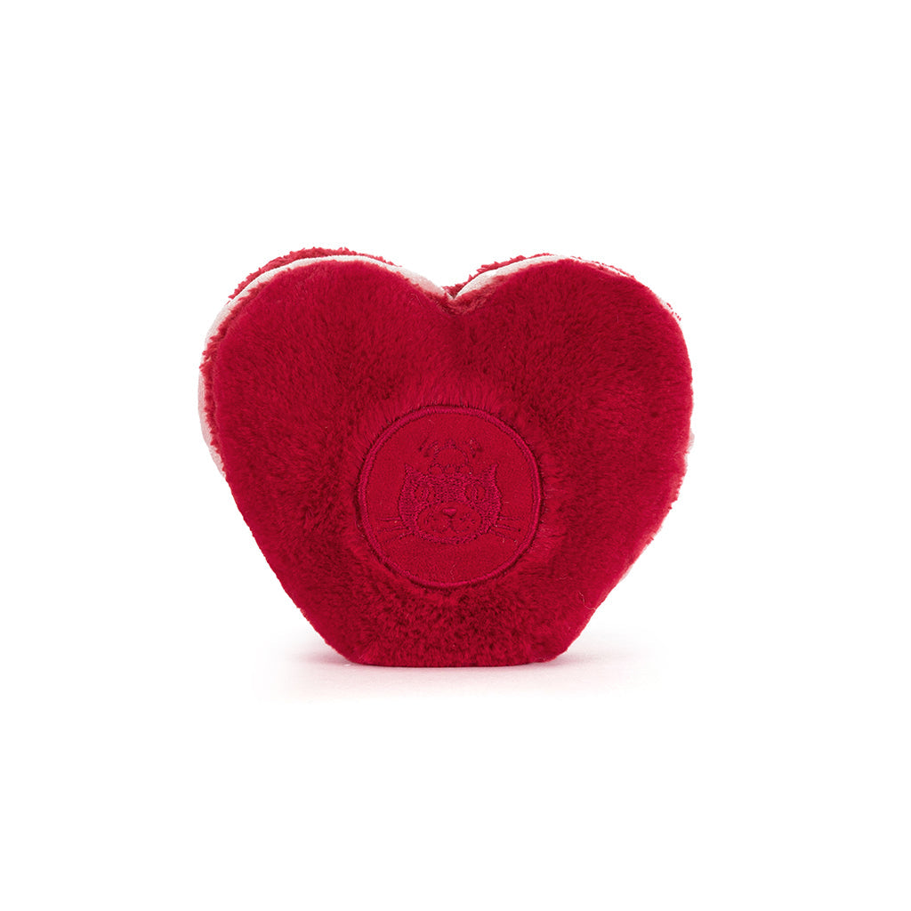 Jellycat bamse, Amuseables Arlette Heart Macaron, rød – 13 cm