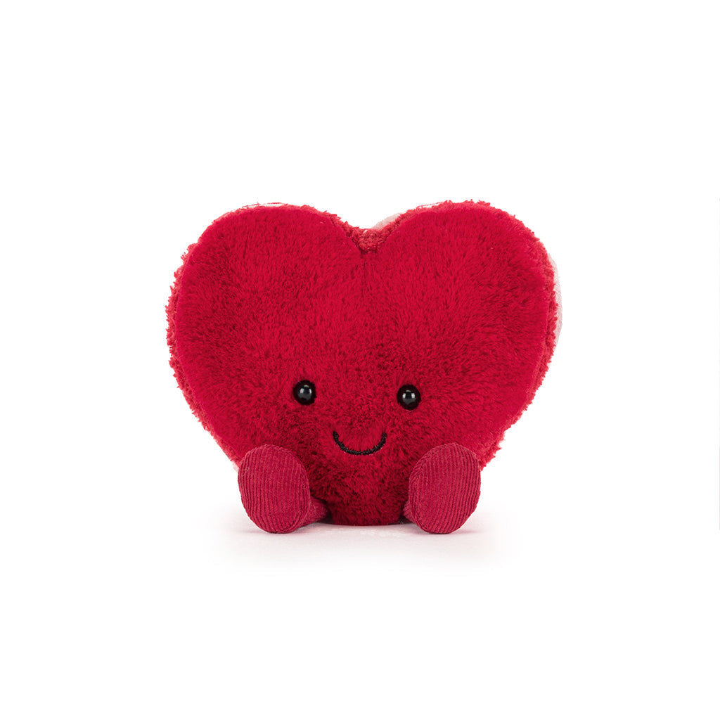 Jellycat bamse, Amuseables Arlette Heart Macaron, rød – 13 cm