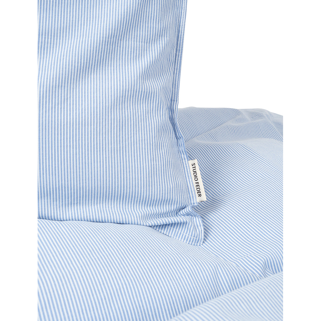 Studio Feder voksensengetøy, økologisk percale - Milk stripe