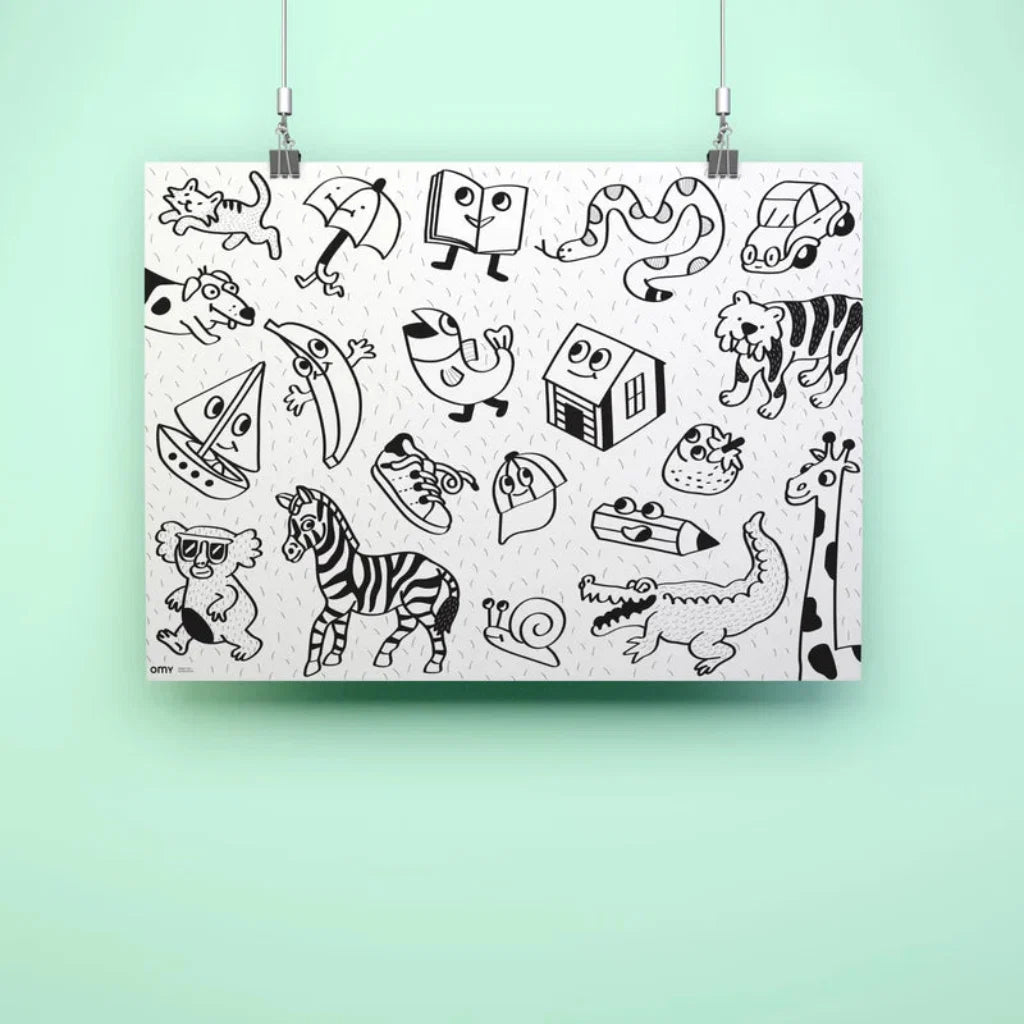 Omy stor plakat til fargelegging, My first art poster, 100 x 70 cm – Fra 18 mnd.