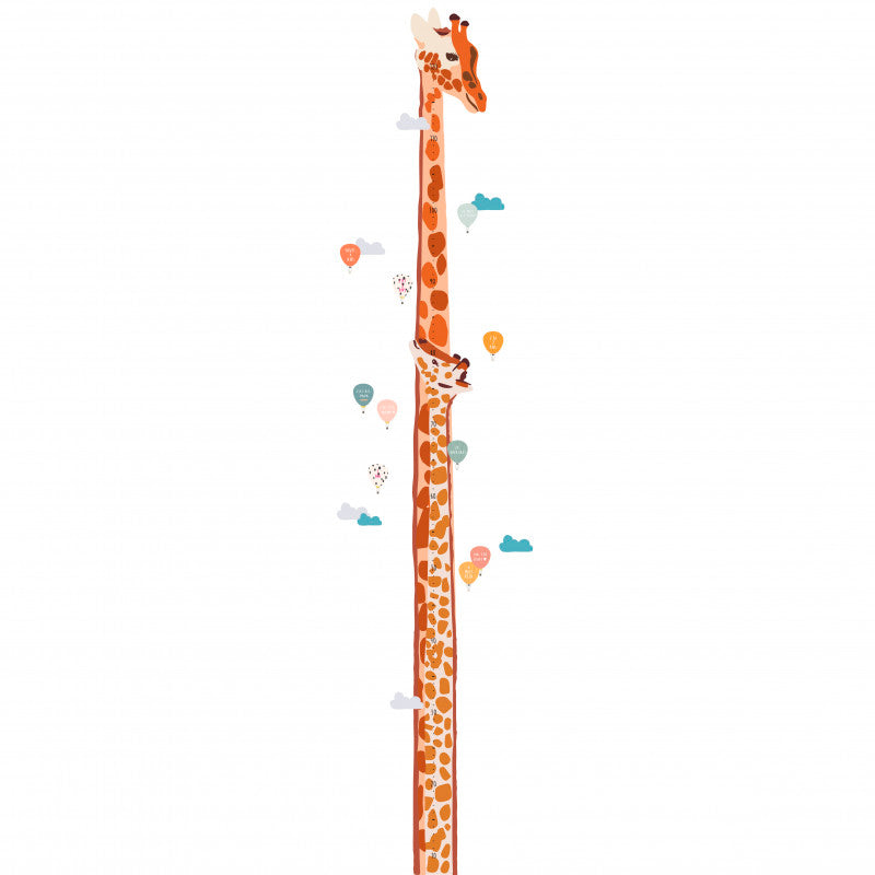 Mimi Lou veggklistremerke, høydemåler - Safari m. dansk tekst