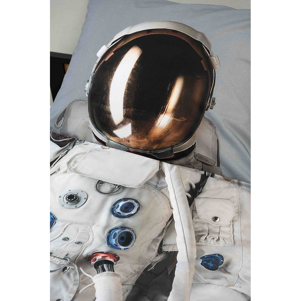 Snurk økologisk sengetøy til voksne – Astronaut grey space