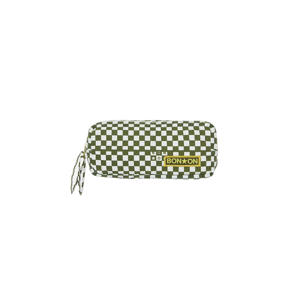 Bonton penalhus i lærred, Damier khaki