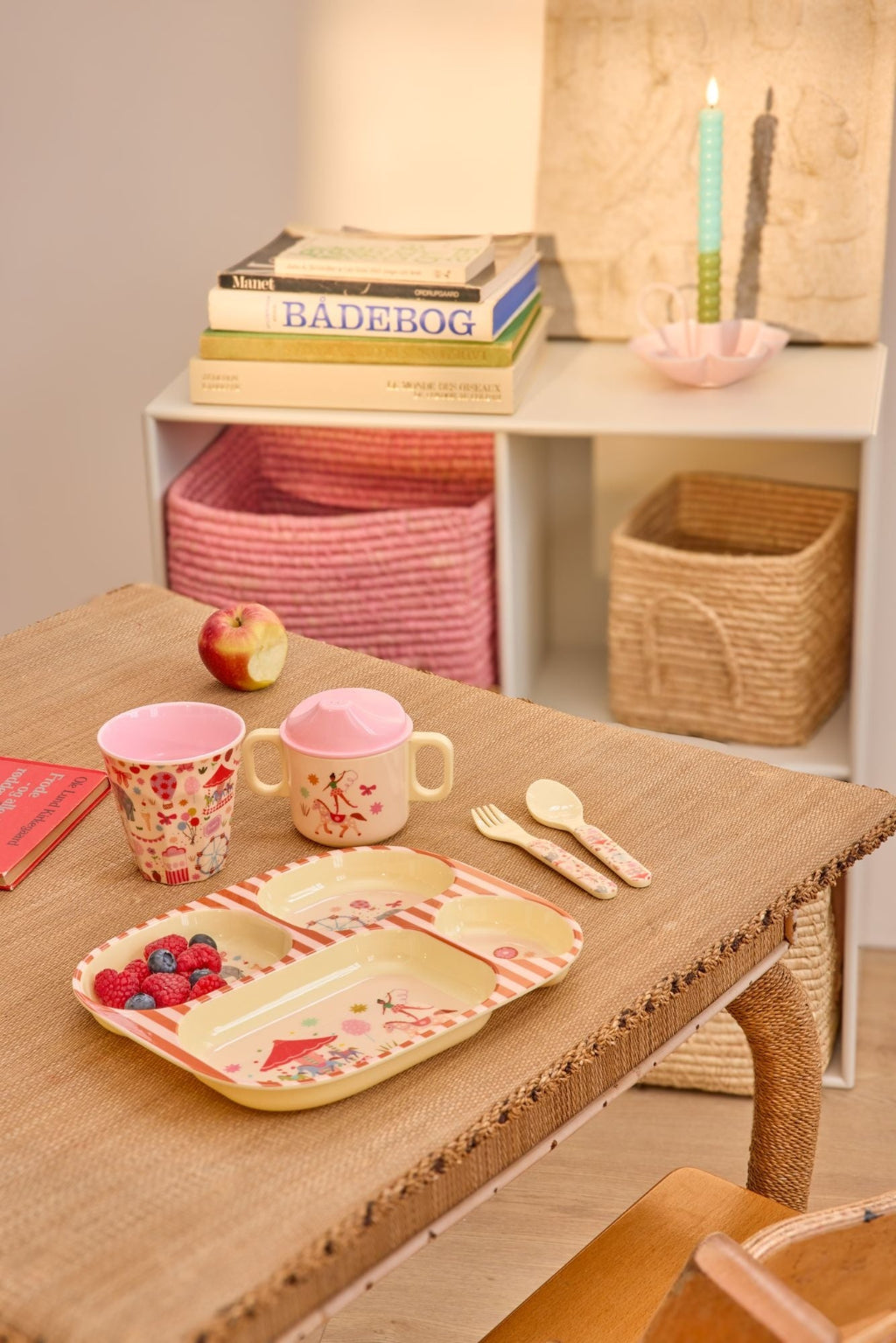 Rice Babykopp med to hanker, Pink