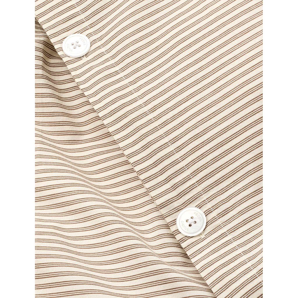 Studio Feder babysengetøy, økologisk percale - Brown beach stripe