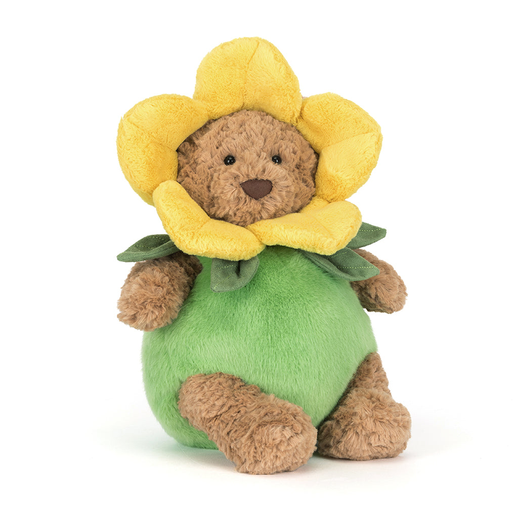 Jellycat bamse, Bartholomew Bjørn, Påskelilje-antrekk - 26 cm
