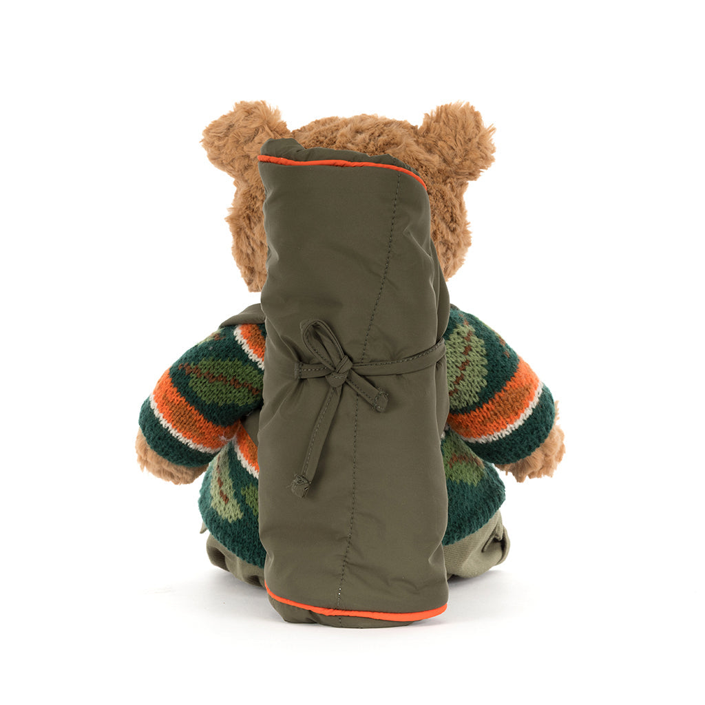 Jellycat bamse, Bartholomew bjørn, Hiking outfit - 26 cm