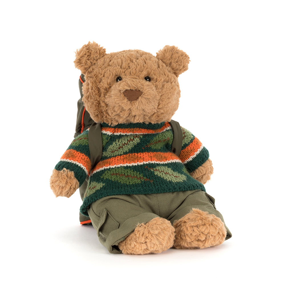 Jellycat bamse, Bartholomew bjørn, Hiking outfit - 26 cm