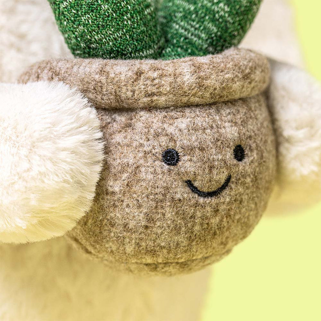 Jellycat bamse, kanin med plante, Cream Bunny - 31 cm
