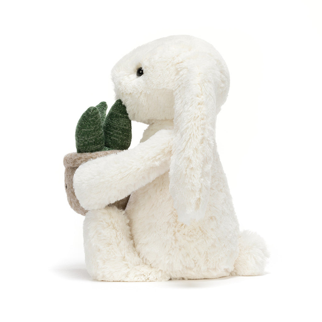 Jellycat bamse, kanin med plante, Cream Bunny - 31 cm