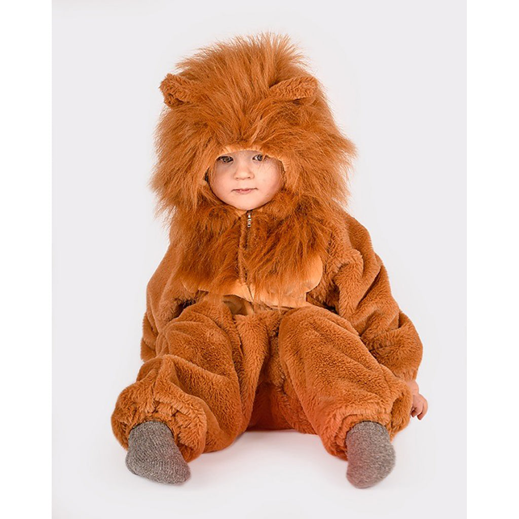 Den goda Fen dyrekostyme, Løve jumpsuit - 6-12 mnd, 12-18 mnd, og 18 mnd-2 år