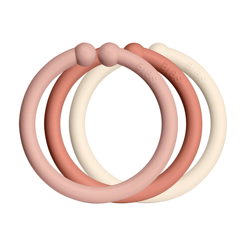 Bibs Loops, 12 stk. multi-ringer - Blush/Woodchuck/Ivory