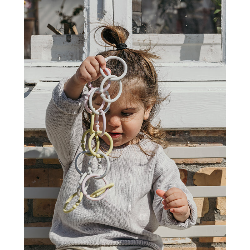 Bibs Loops, 12 stk. multi-ringer - Blush/Woodchuck/Ivory