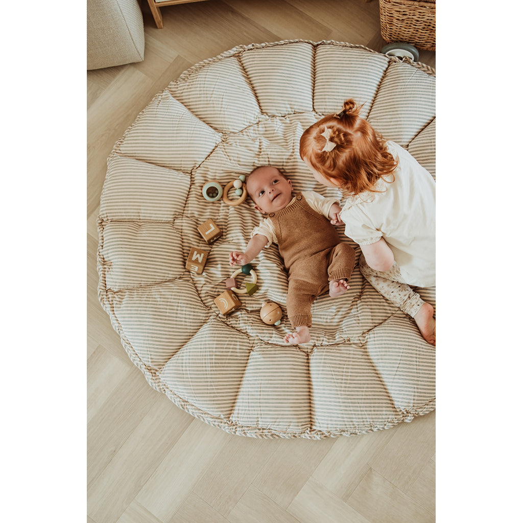 Play&Go Bloom, Tre-i-én babytæppe, økologisk – Stripes blue