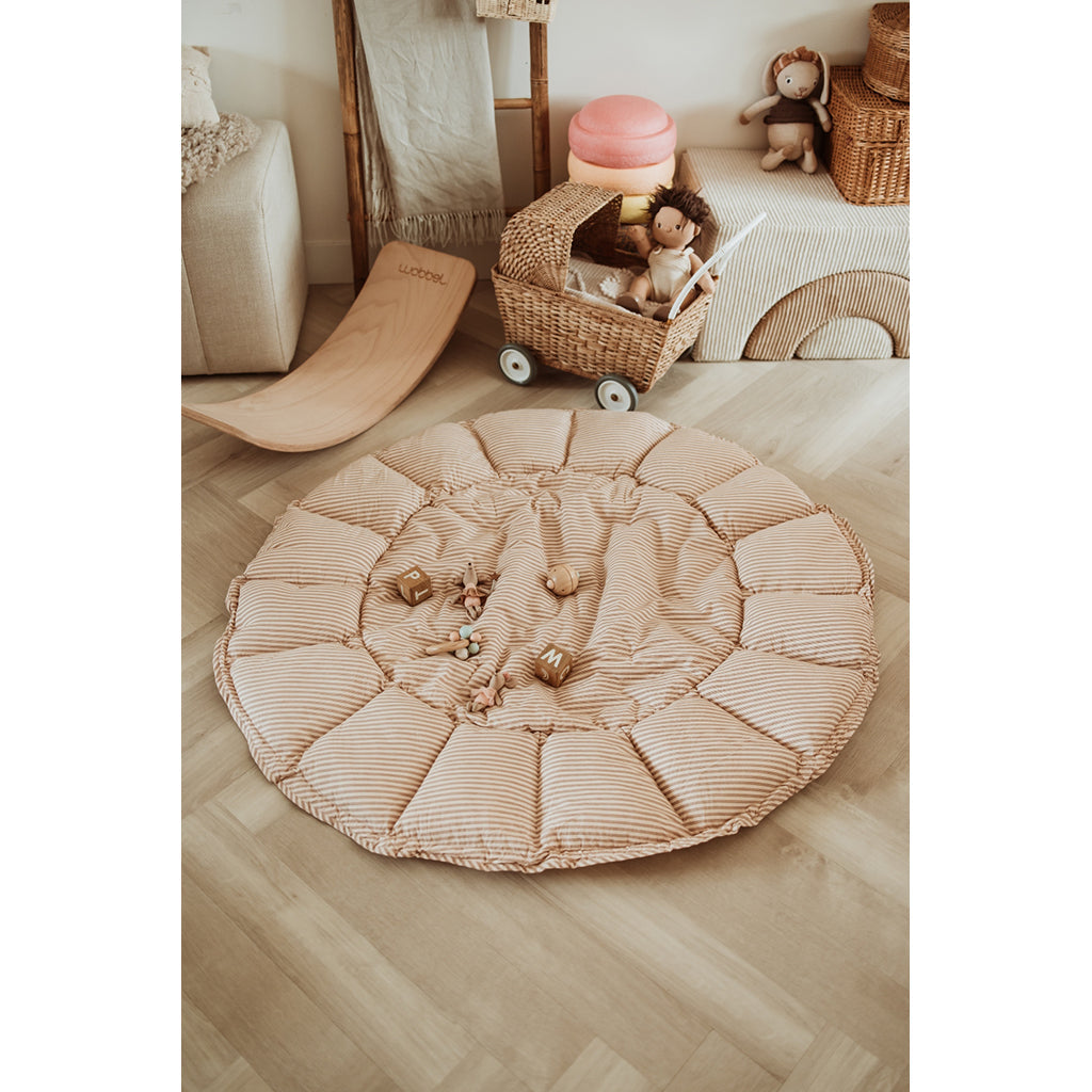 Play&Go Bloom, Tre-i-én babytæppe, økologisk – Stripes brown