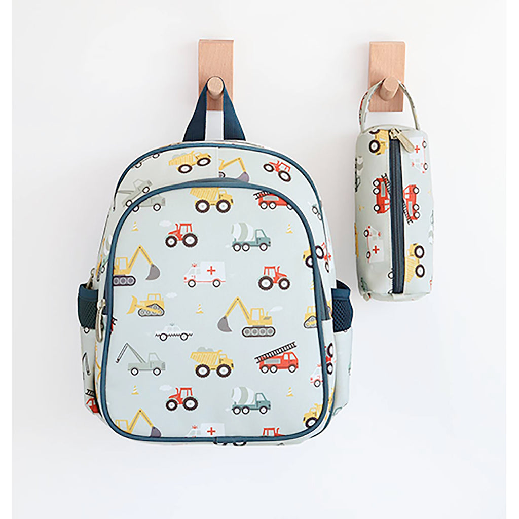 A little lovely company rygsekk, Isoleret forrum - Lyseblå m køretøjer