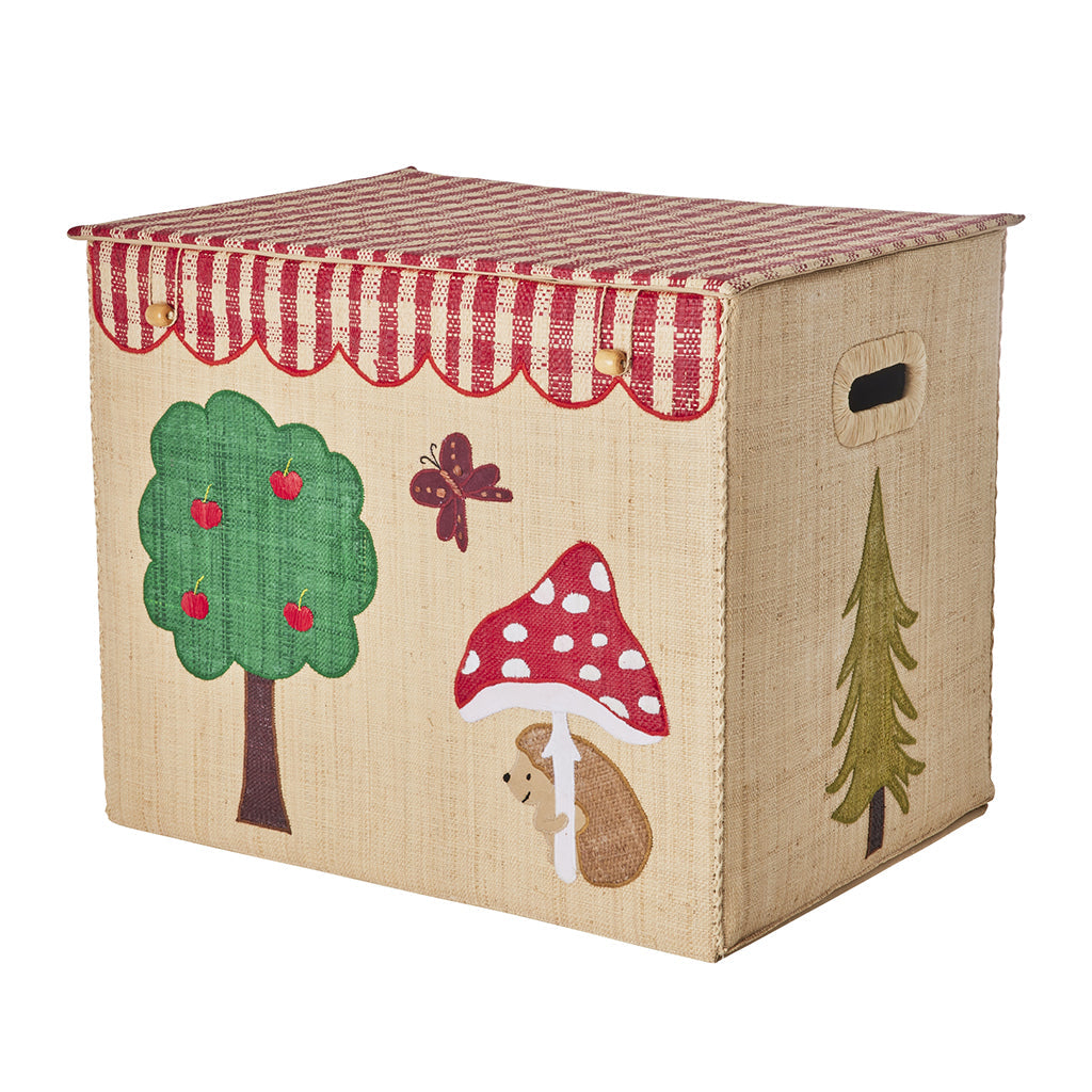 Rice kurvhus til oppbevaring, sammenleggbart, XL - Happy forest