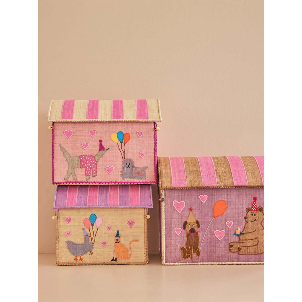 Rice kurvehus for oppbevaring, Pink party animal