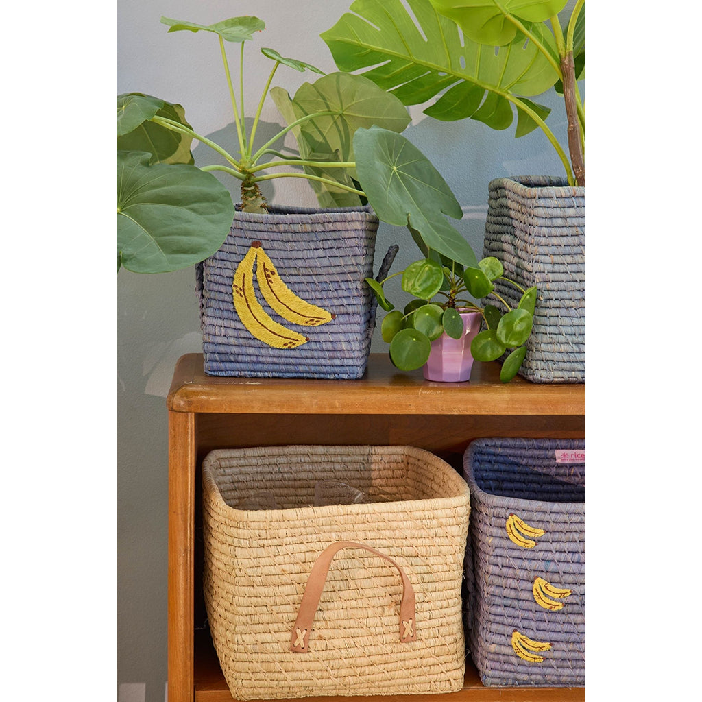 Rice kurv med bananmotiv, Blue