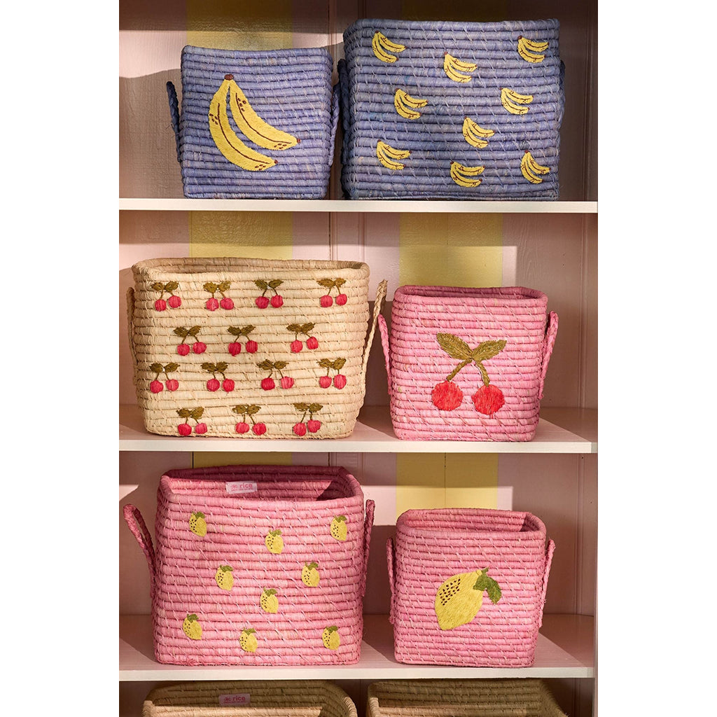 Rice kurv med bananmotiv, Blue