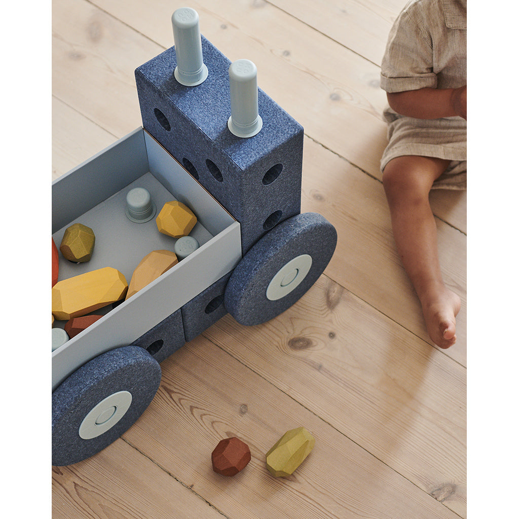 Modu 3-i-1 gåvogn, aktivitetsleketøy i skum - Deep blue/Sky blue