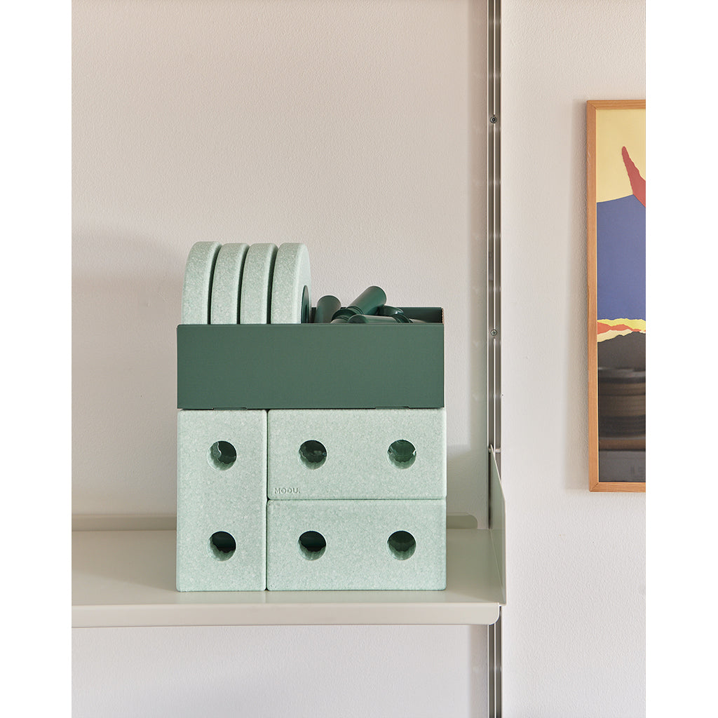 Modu 3-i-1 gåvogn, aktivitetsleketøy i skum - Ocean mint/ Forest green